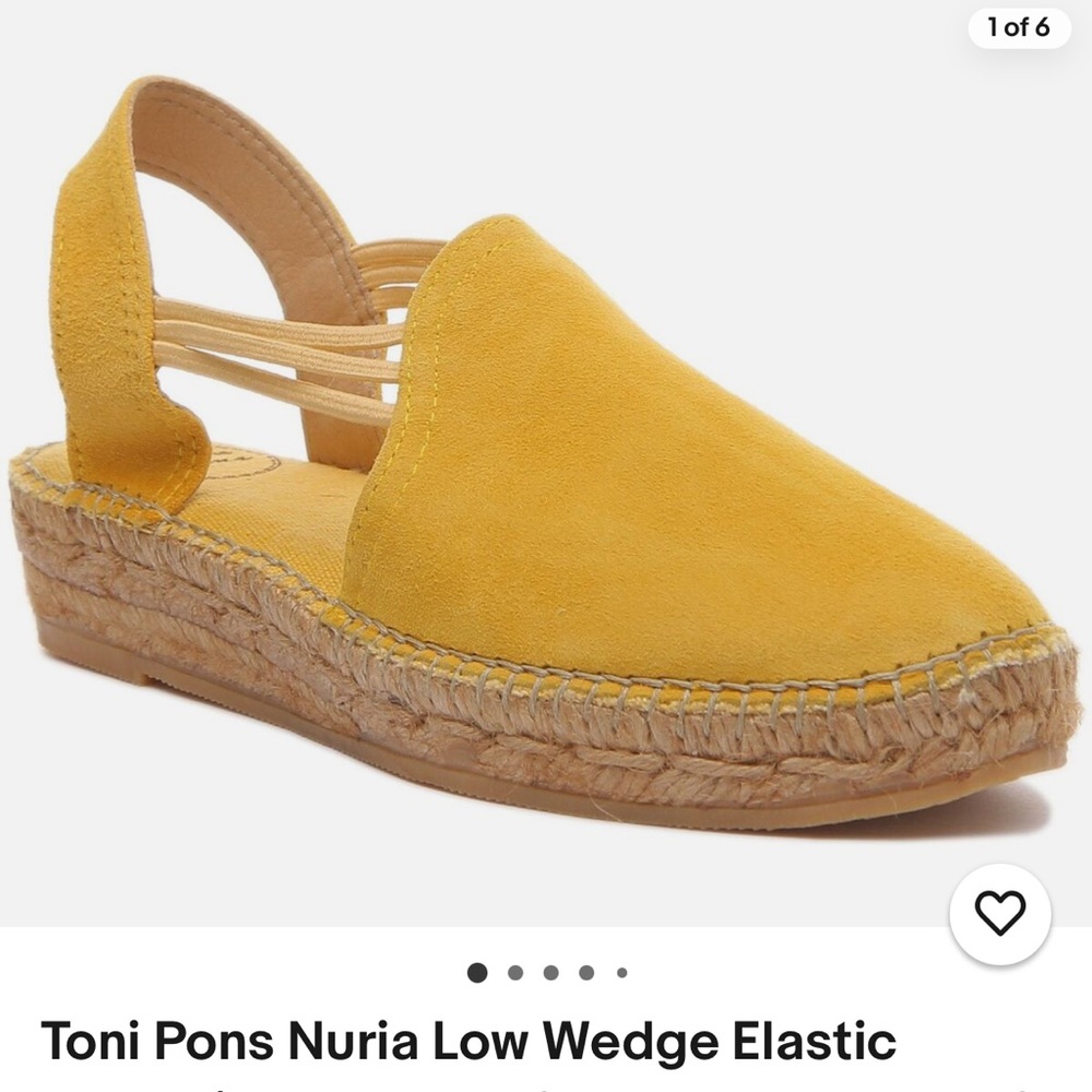 Toni Pons Nuria Vibrant Yellow Leather Espadrille Wedge Sandals